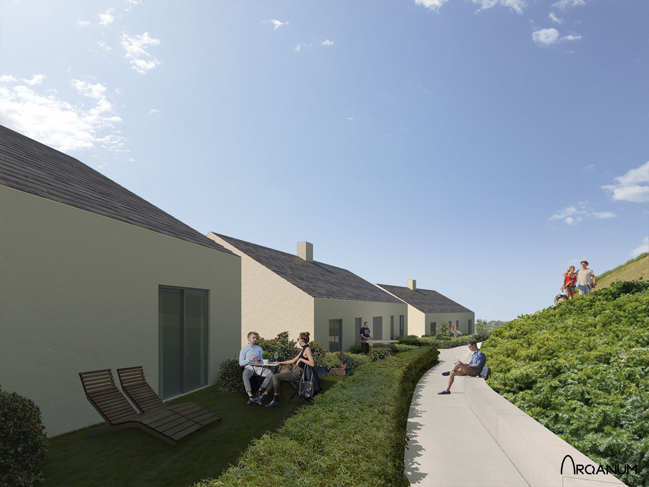 Social housing in Beizama, garden